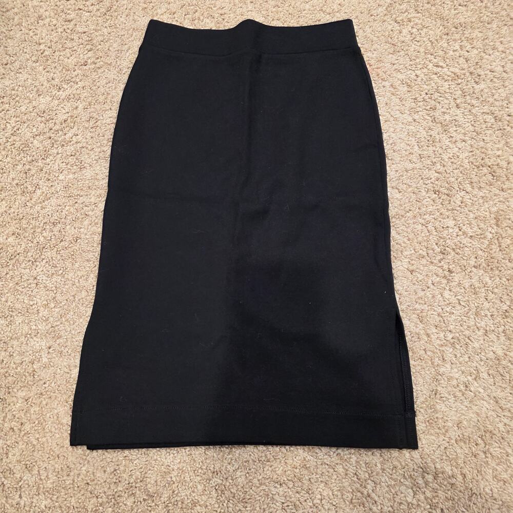 EUC Madewell black Column side-slit skirt in black sz XS